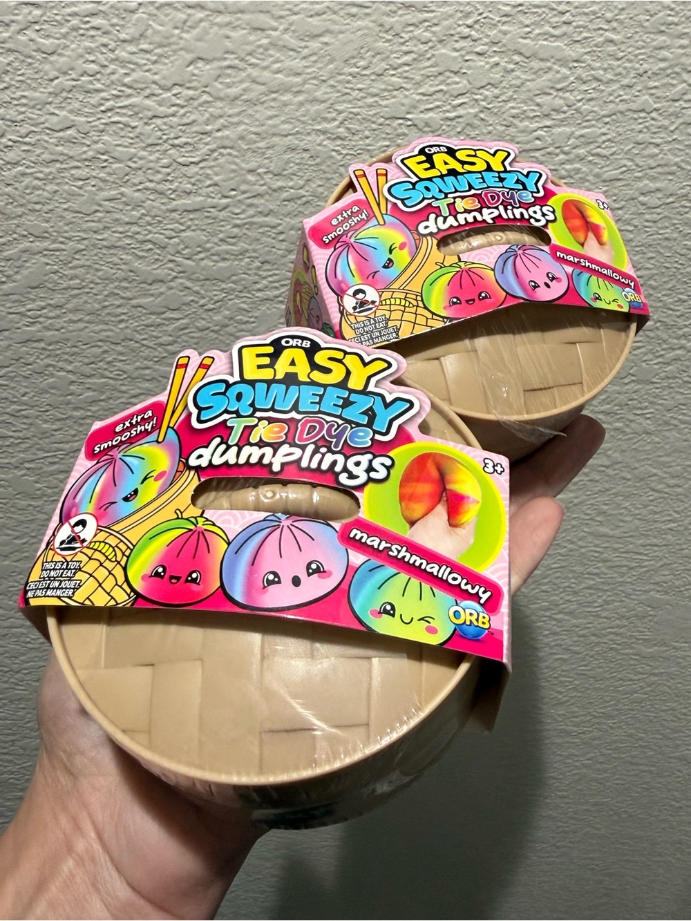 The Viral Easy Squeeze Tie Dye Squishy Dumpling ORB. Bundle of 2.